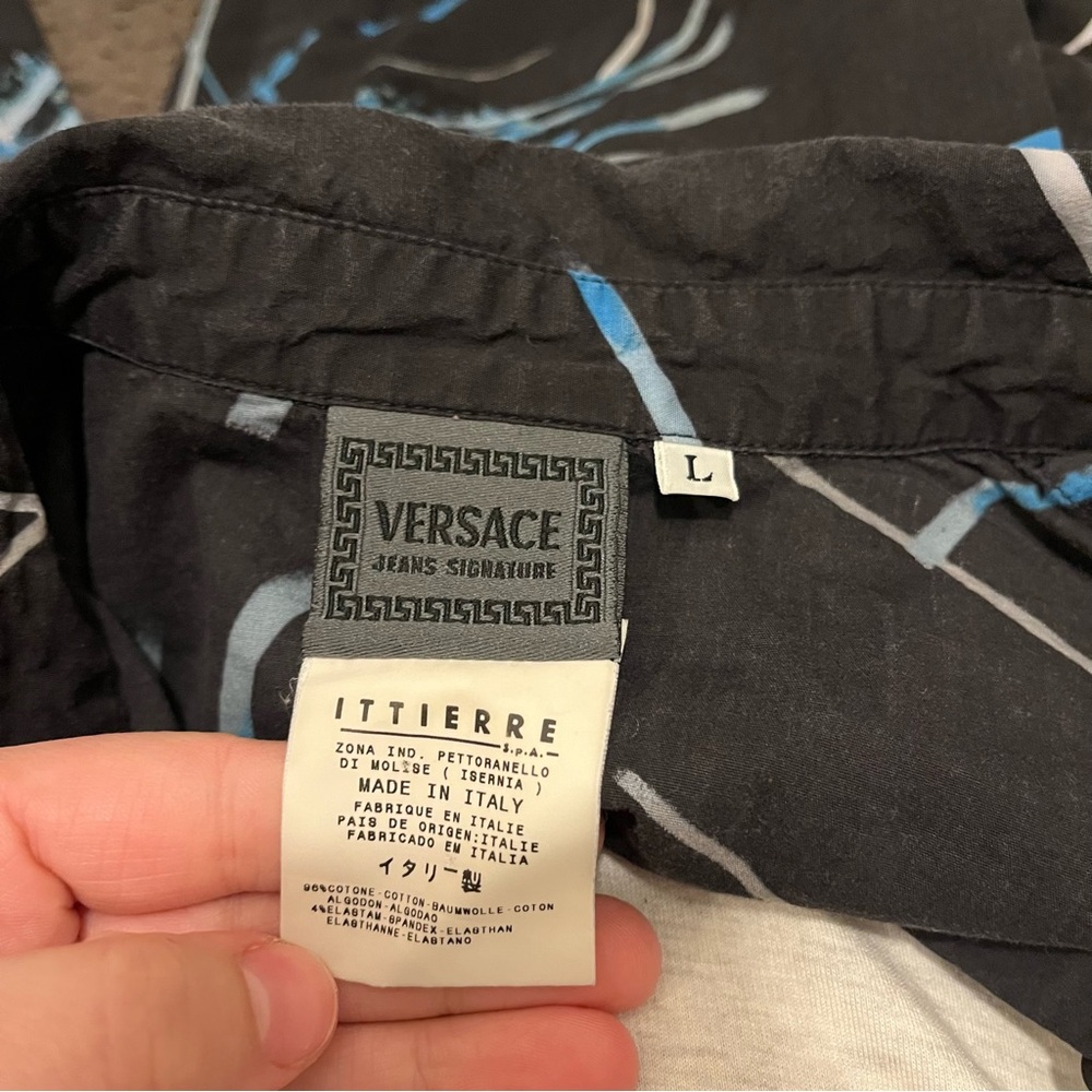 Vintage Y2K Versace Jeans Disco Ball Button Up Shirt - Picture 4 of 8